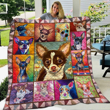 litzzy Chihuahua 01 Chihuahua 0512 Fleece Blanket Christmas Christmas Gifts Merry Christmas Holiday Gifts Gift Dhc03011784Dd Quilt Blanket   