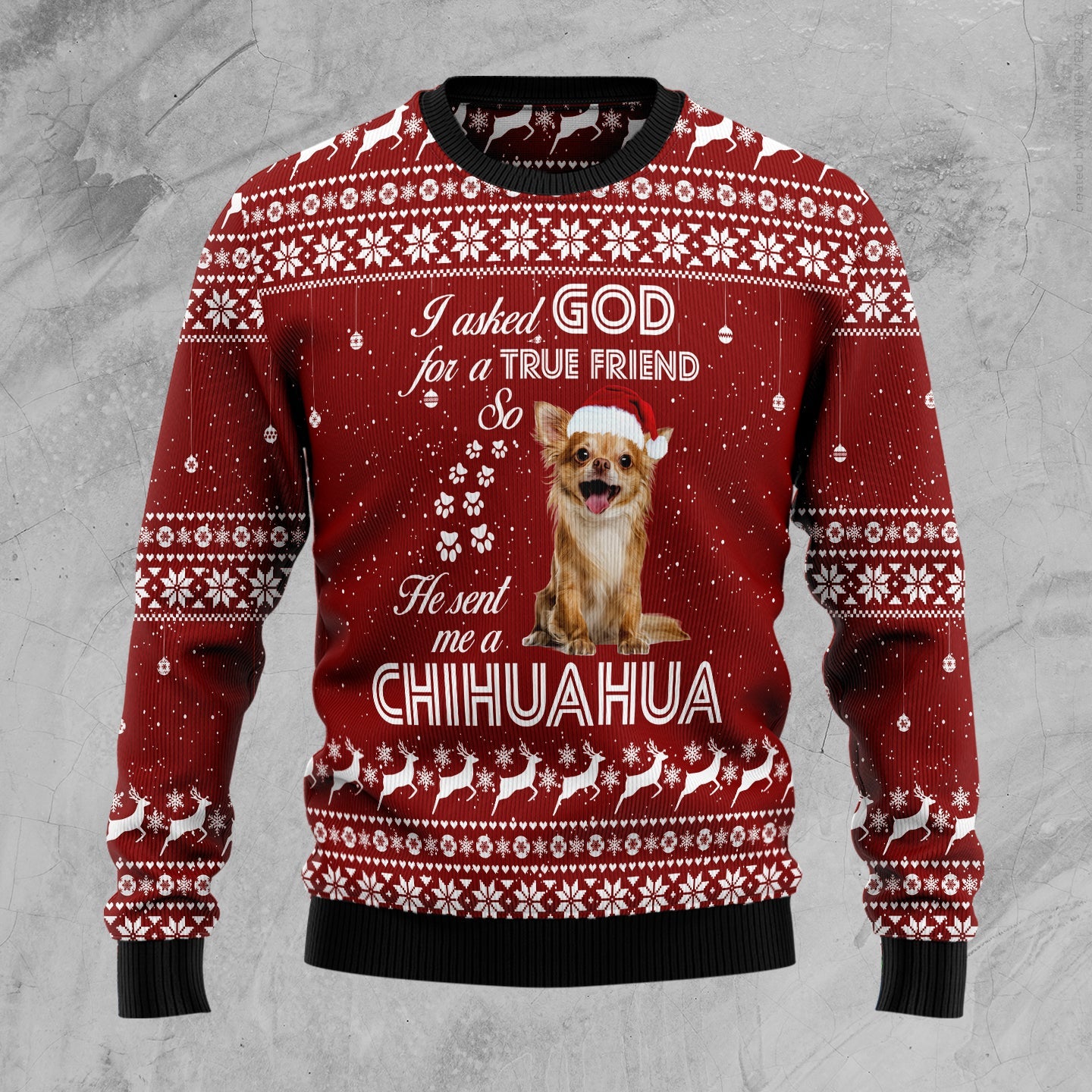 litzzy Chihuahua True Friend TG5113 Ugly Christmas Sweater -  Best Gift For Christmas, Noel Malalan - Christmas Signature sweater   
