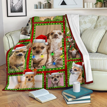 litzzy Chihuahua Christmas CLM2111024S Sherpa Fleece Blanket Sherpa Fleece Blanket   