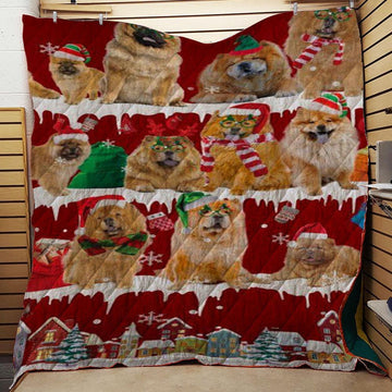 litzzy Chow Chow Snow Christmas CL11120187MDQ Fleece Blanket Quilt Blanket   