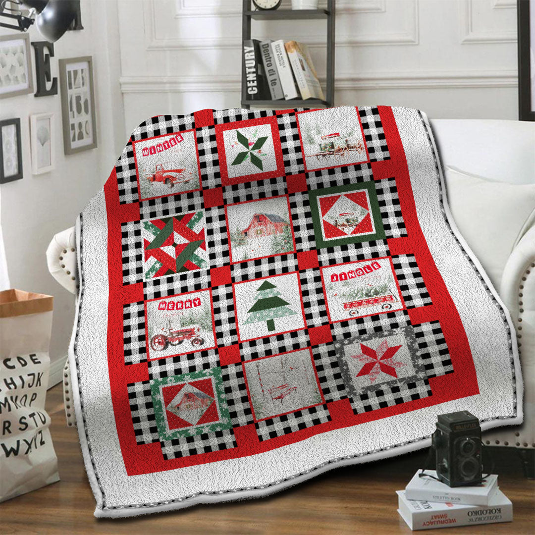 litzzy Christmas Fleece Blanket HST19101970 Fleece Blanket   
