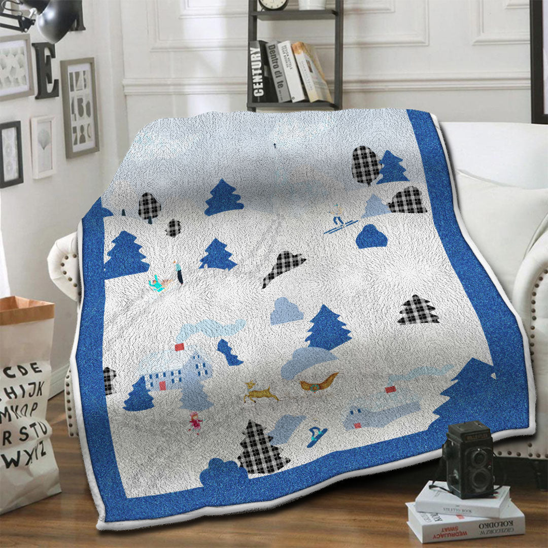 litzzy Christmas Fleece Blanket HST19103753 Fleece Blanket   