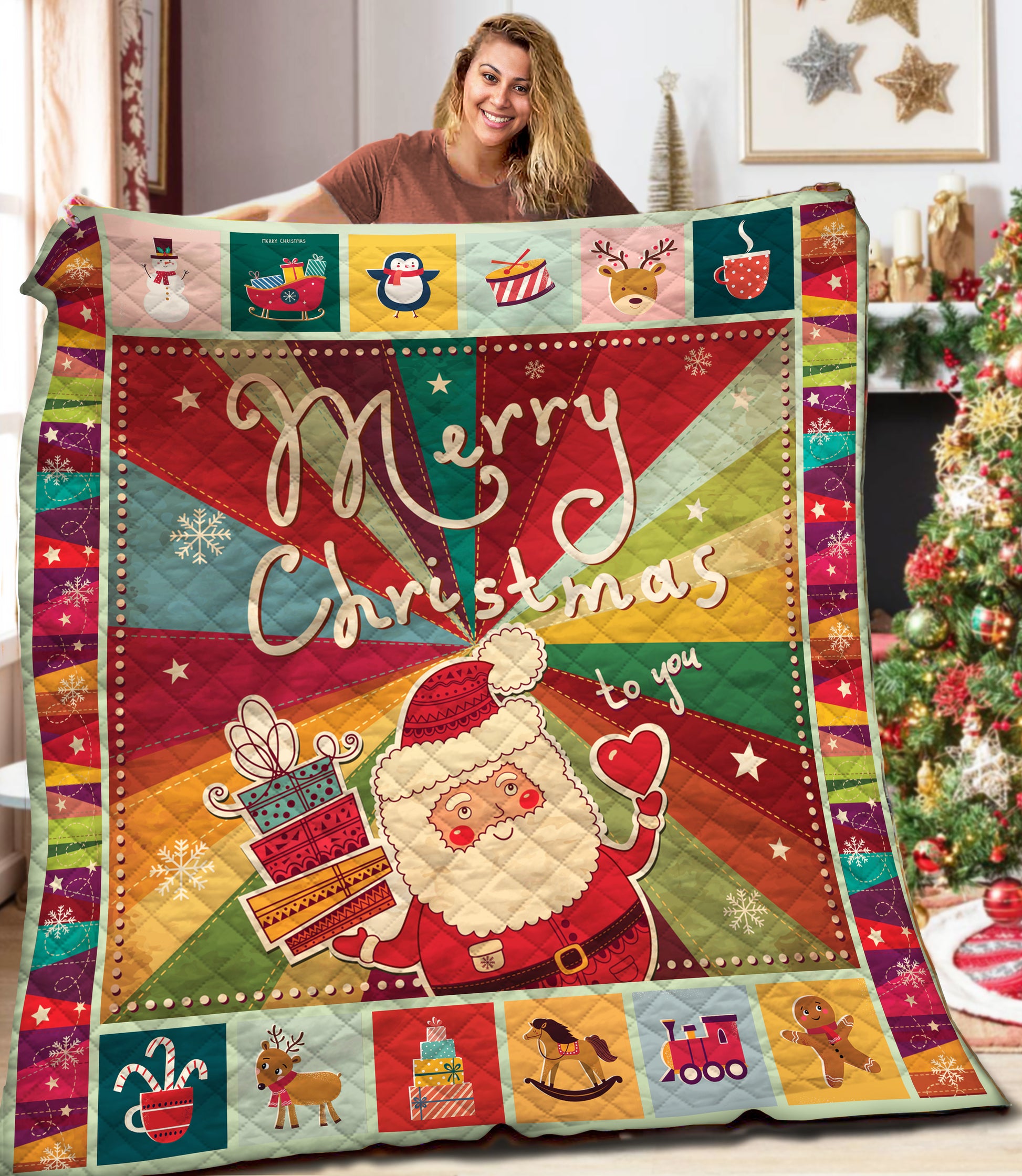 litzzy Christmas AAA121102TA Fleece Blanket Quilt Blanket   