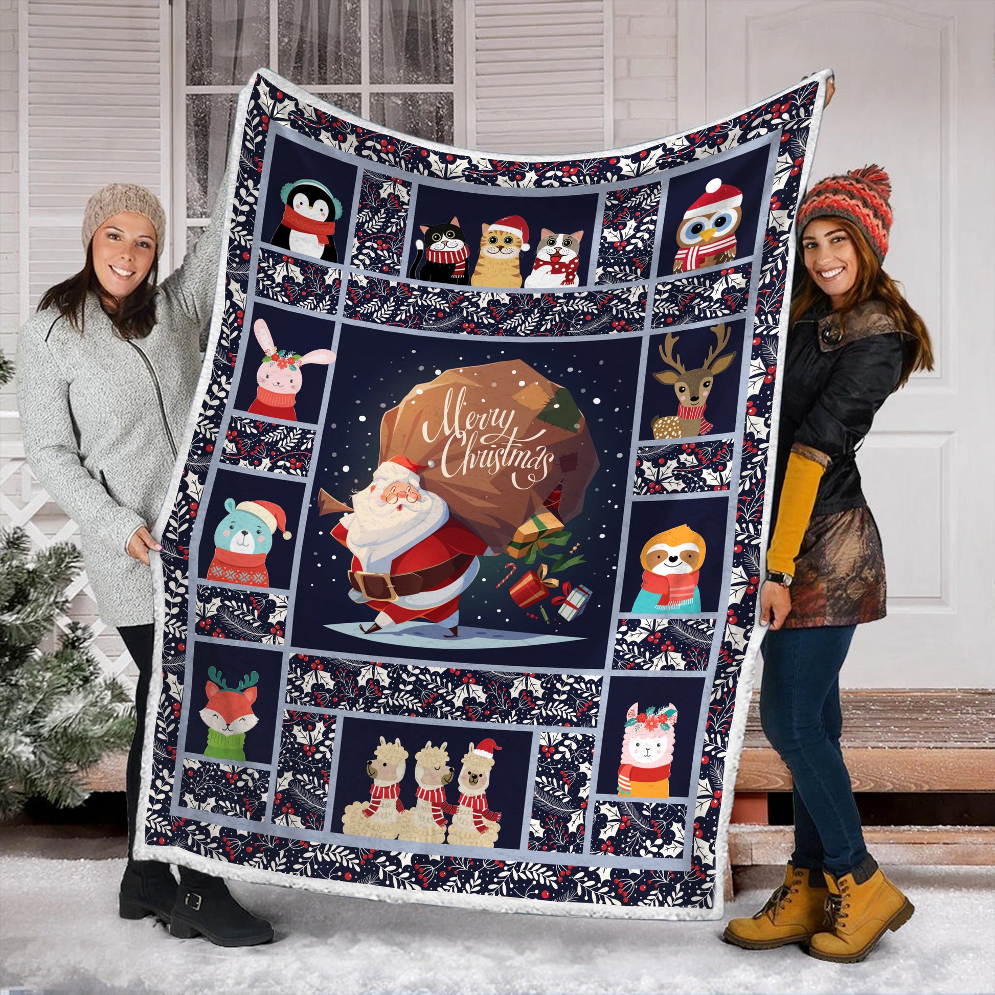 litzzy Christmas AAA161103TA Fleece Blanket Sherpa Fleece Blanket   