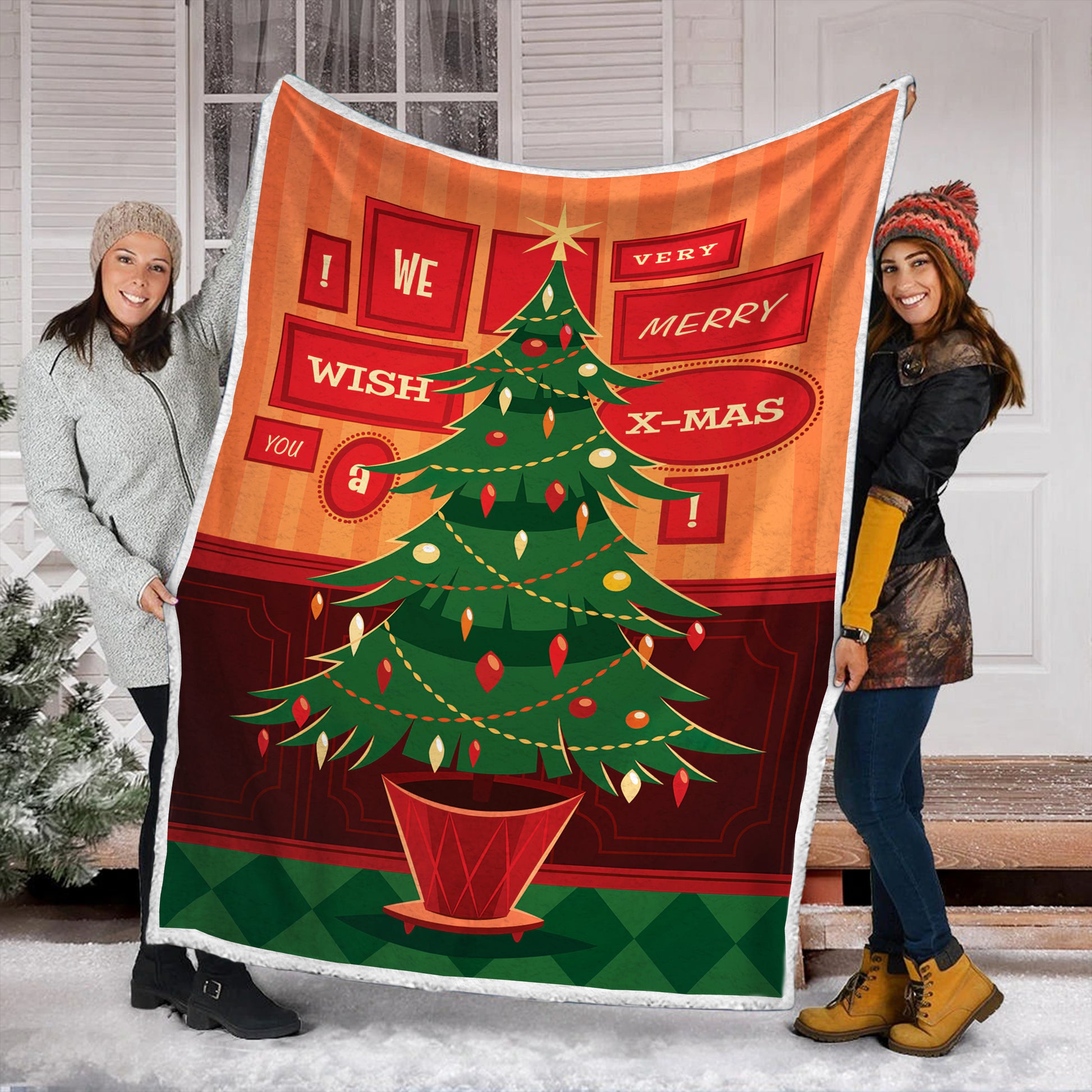 litzzy Christmas AAA161104TA Fleece Blanket Sherpa Fleece Blanket   