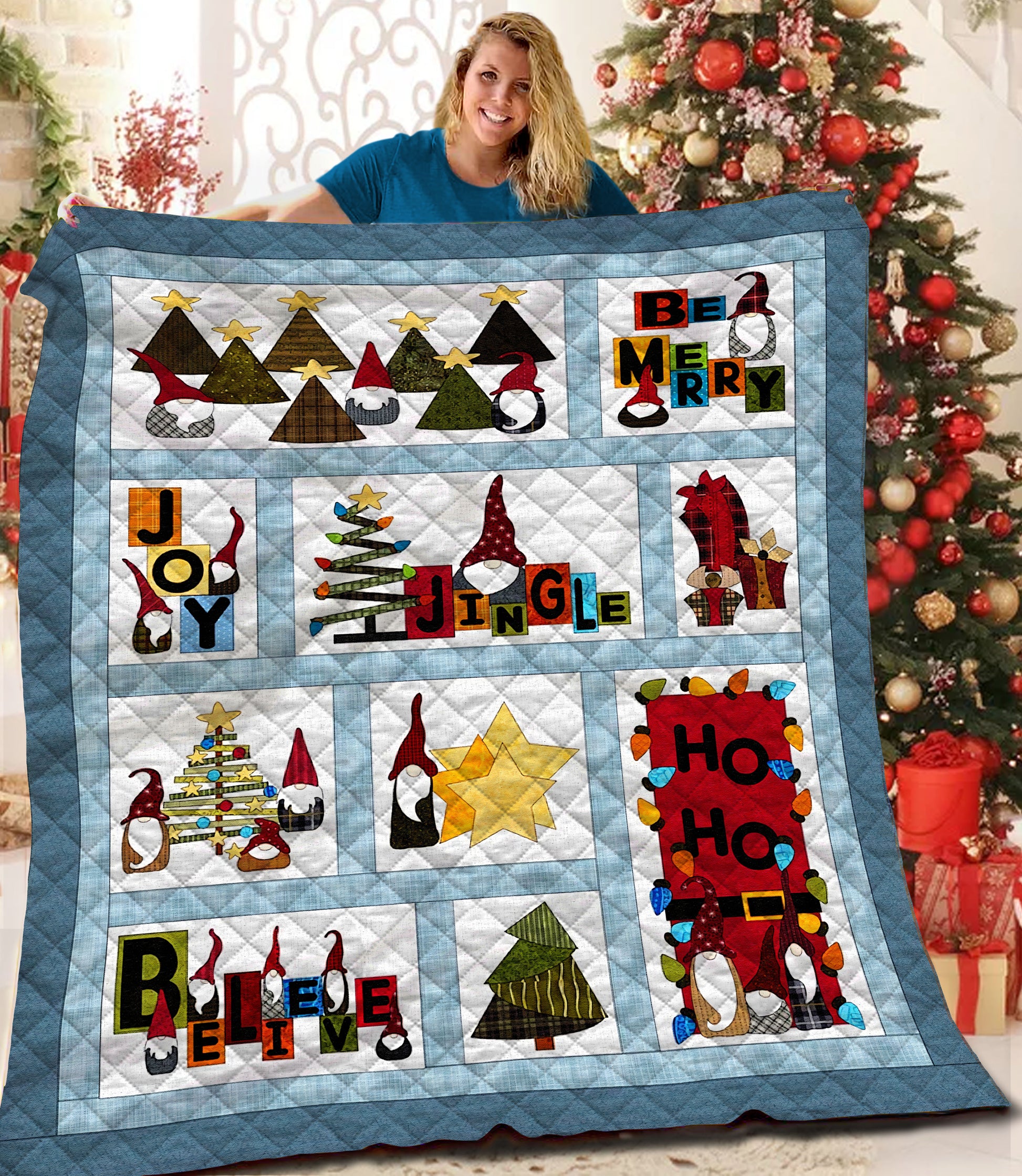 litzzy Christmas B181012 Fleece Blanket Quilt Blanket   