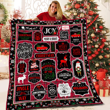 litzzy Christmas BBB0311110HT Fleece Blanket Quilt Blanket   