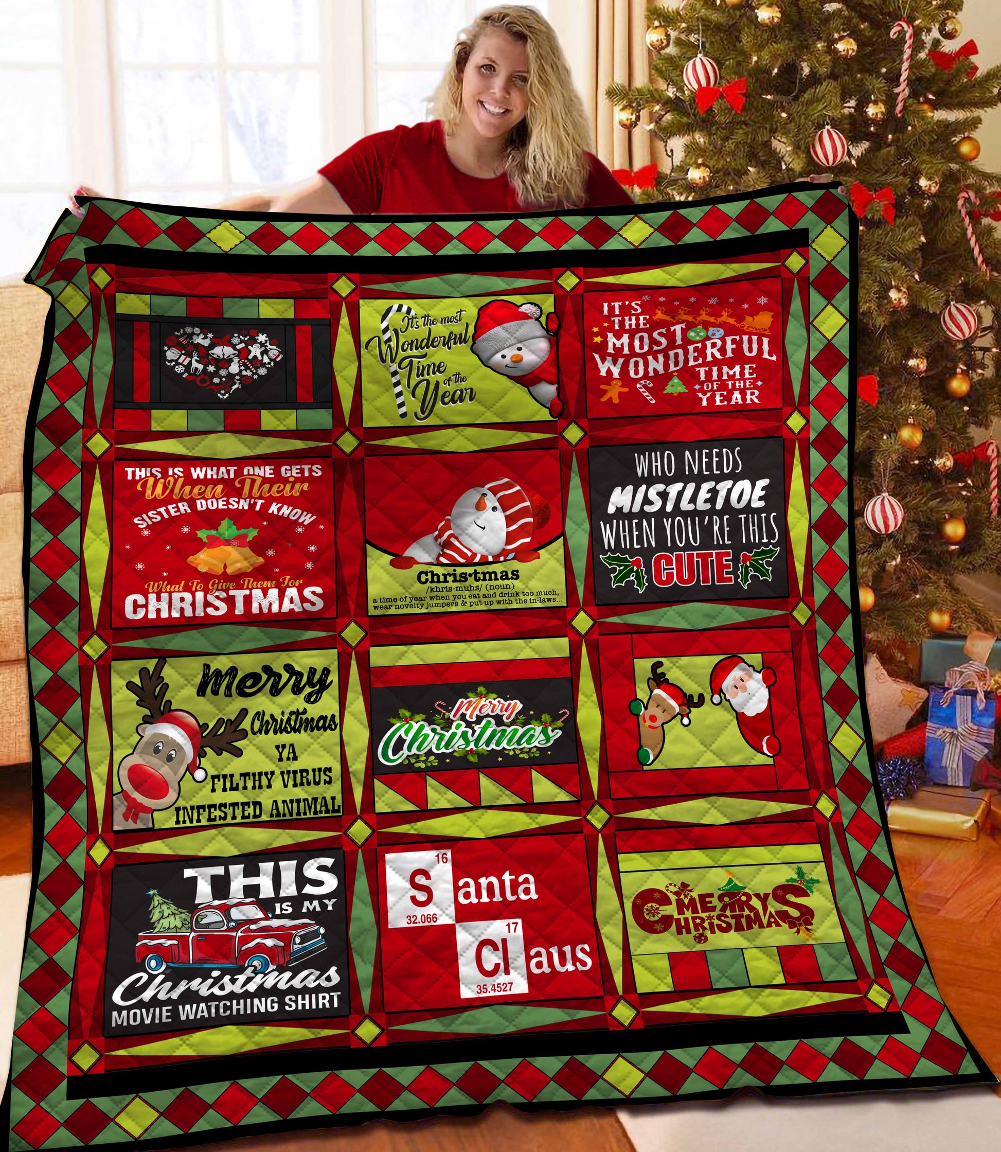 litzzy Christmas BBB101110NB Fleece Blanket Quilt Blanket   