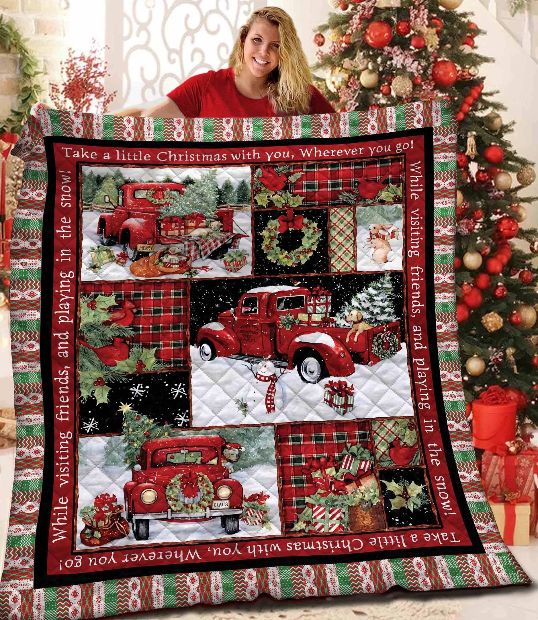 litzzy Christmas BBB151073 Fleece Blanket Quilt Blanket   