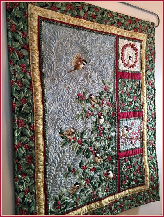 litzzy Christmas Bird CLA1110074Q Fleece Blanket Quilt Blanket   