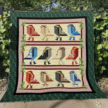 litzzy Christmas Bird HT280609 Fleece Blanket Quilt Blanket   