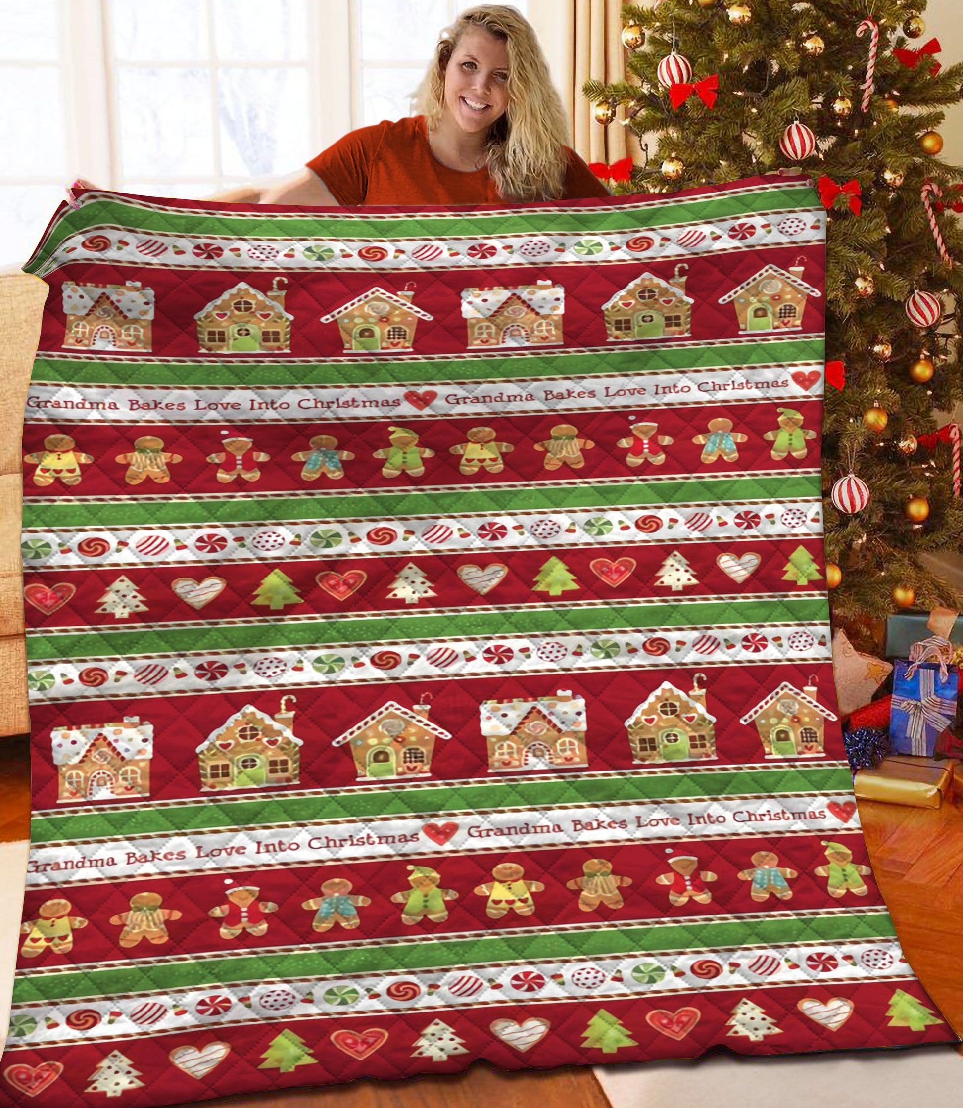 litzzy Christmas Cake Fleece Blanket CCC25105030 Quilt Blanket   