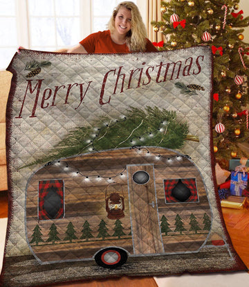 litzzy Christmas Camping Fleece Blanket CCC25105031 Quilt Blanket   