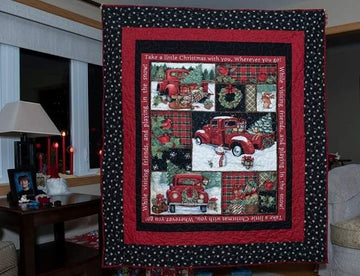 litzzy Christmas Car CLA2210126Q Fleece Blanket Quilt Blanket   