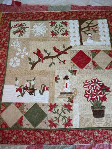 litzzy Christmas Cardinal CLA1910133Q Fleece Blanket Quilt Blanket   