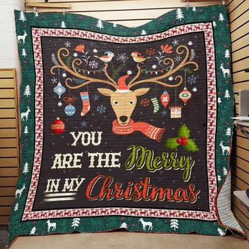 litzzy Christmas_Deer_CLP0412131Q Fleece Blanket Quilt Blanket   