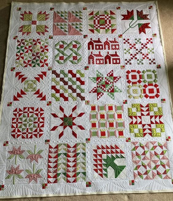 litzzy Christmas Patchwork CLH2111140Q Fleece Blanket Quilt Blanket   