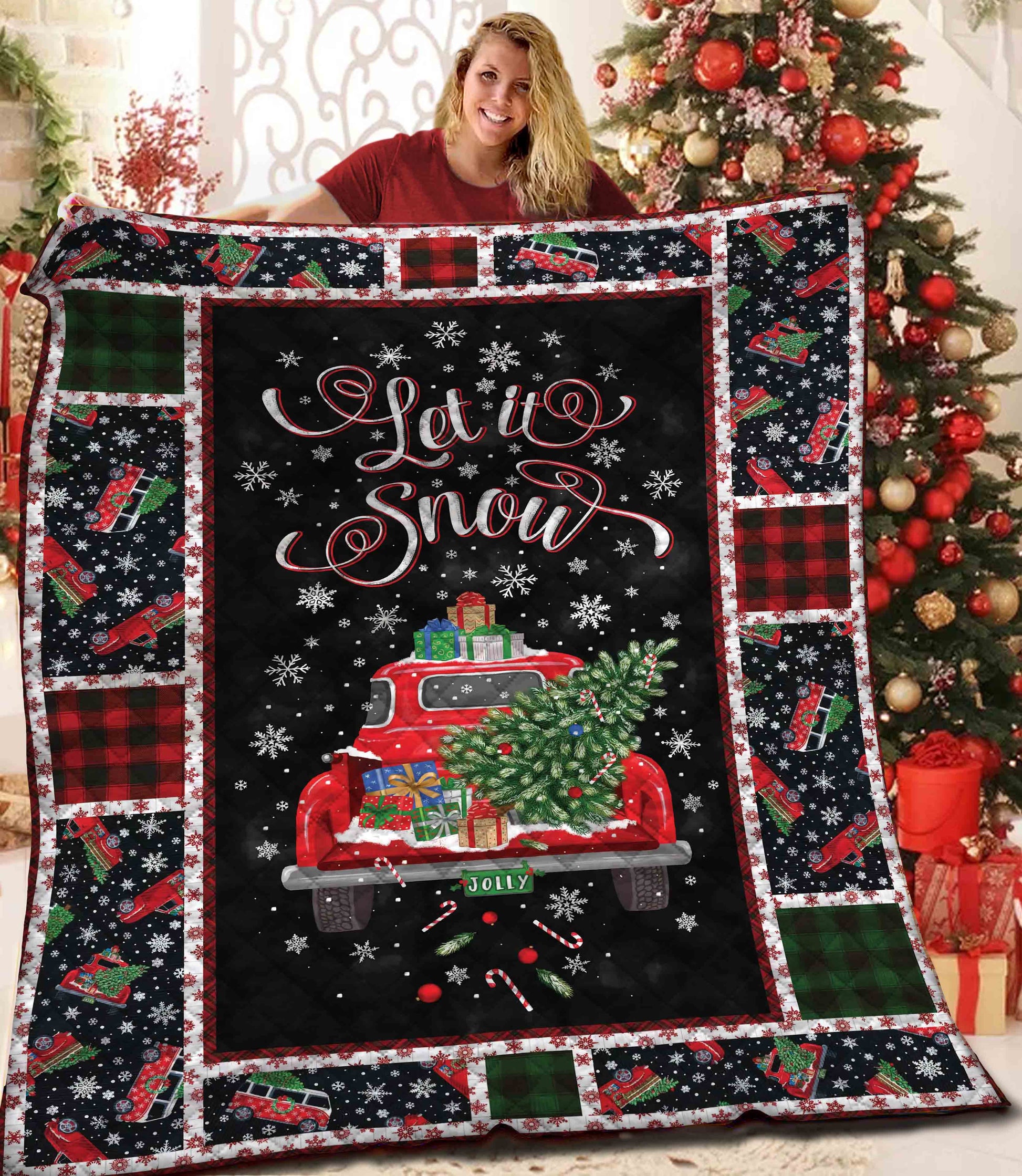 litzzy Christmas Fleece Blanket BBB021114MH Quilt Blanket   