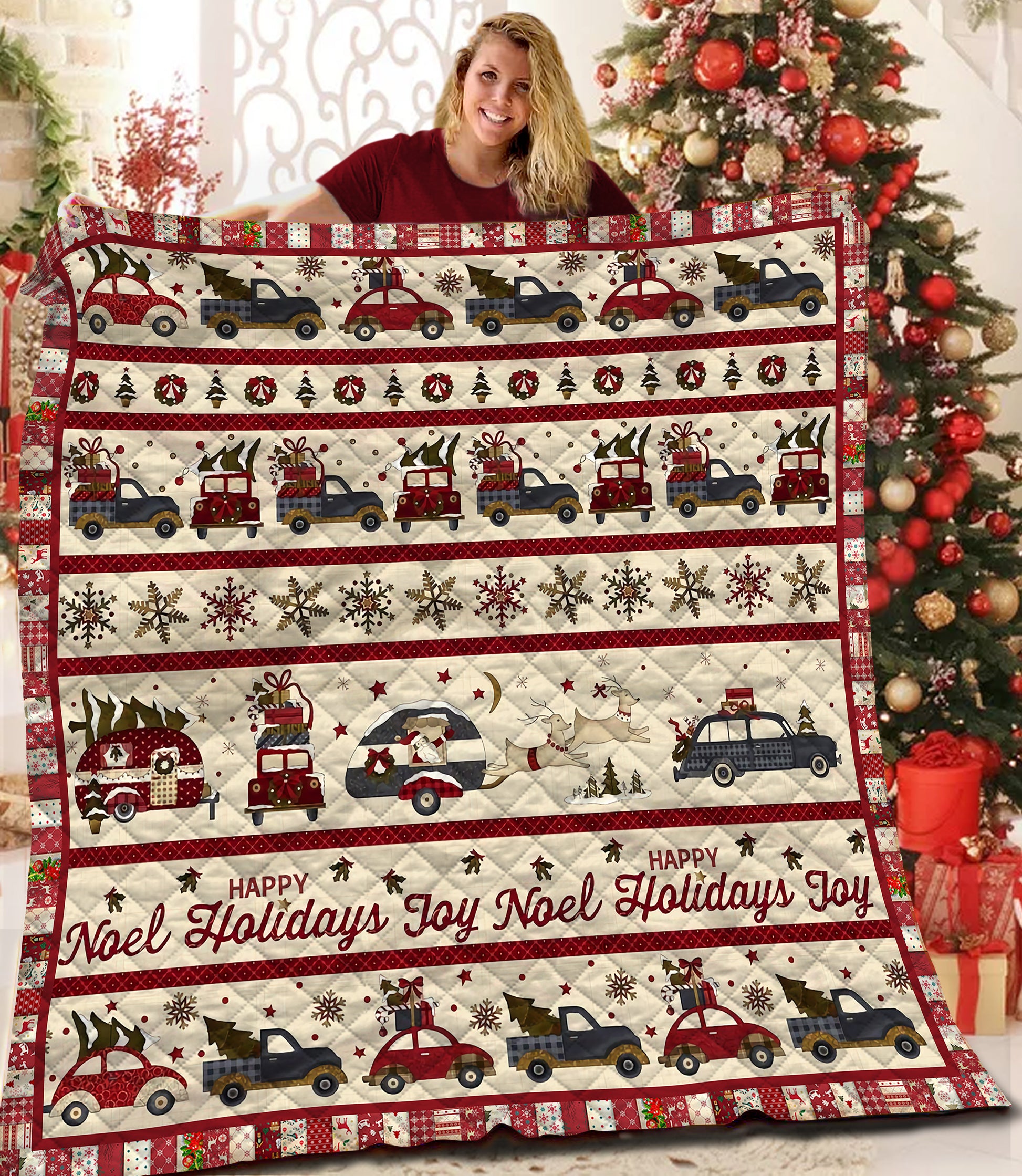 litzzy Christmas Fleece Blanket BBB221009 Quilt Blanket   