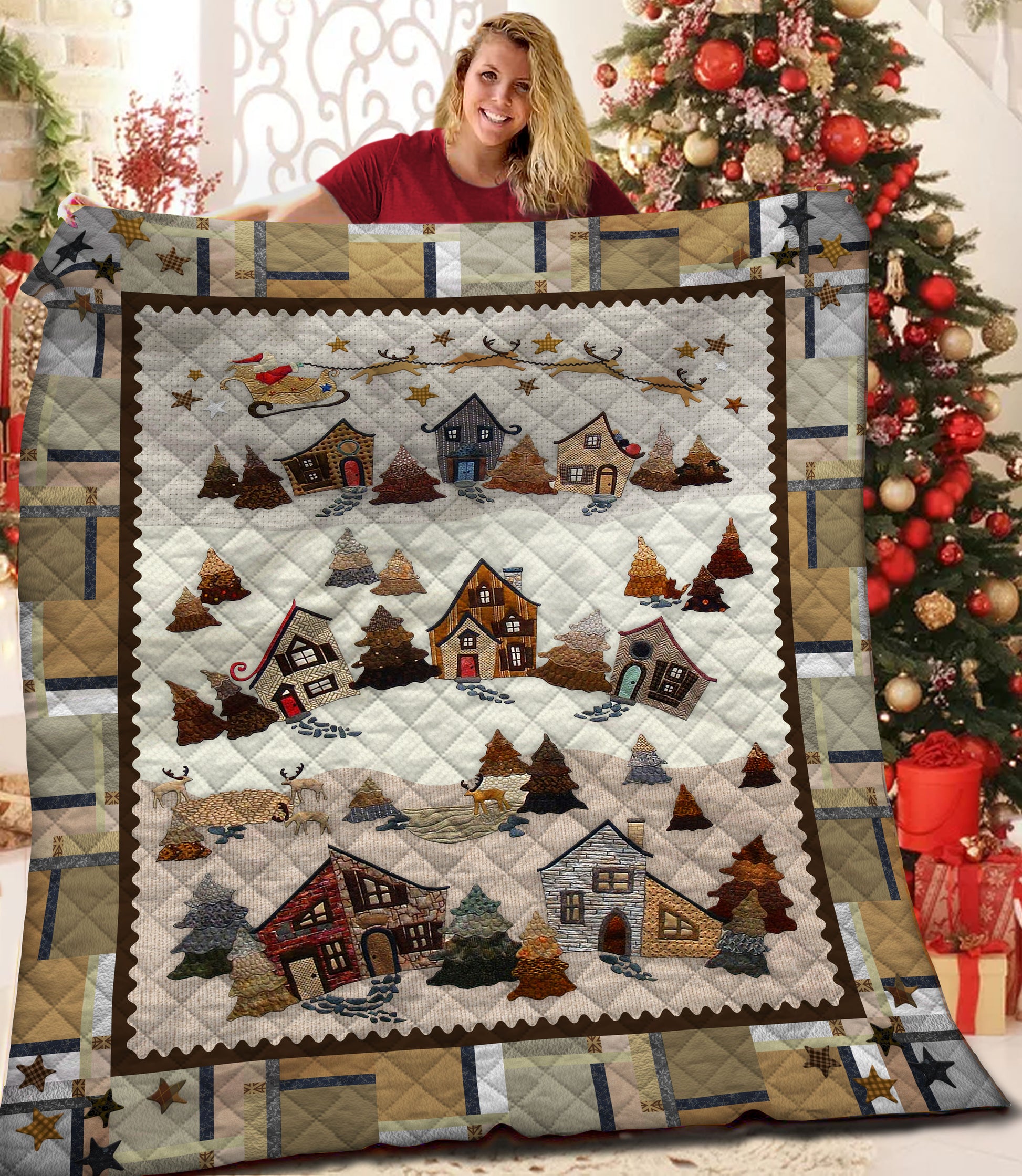 litzzy Christmas Fleece Blanket CCC19101249 Quilt Blanket   