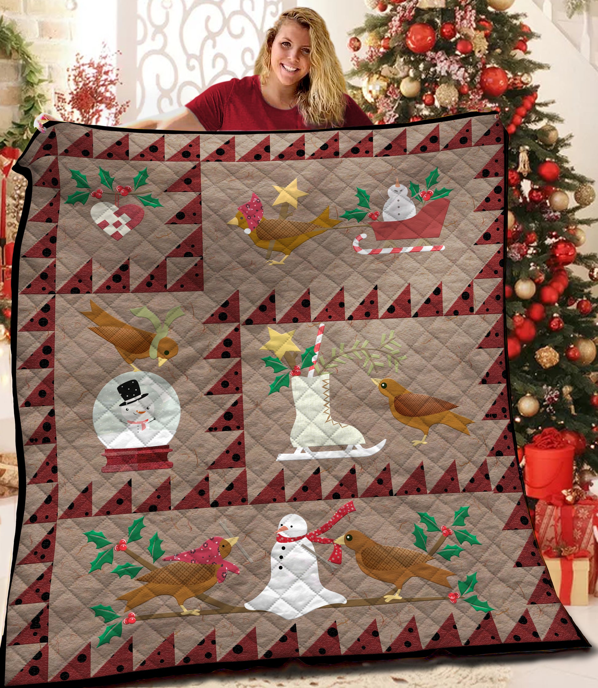 litzzy Christmas Fleece Blanket CCC19103754 Quilt Blanket   