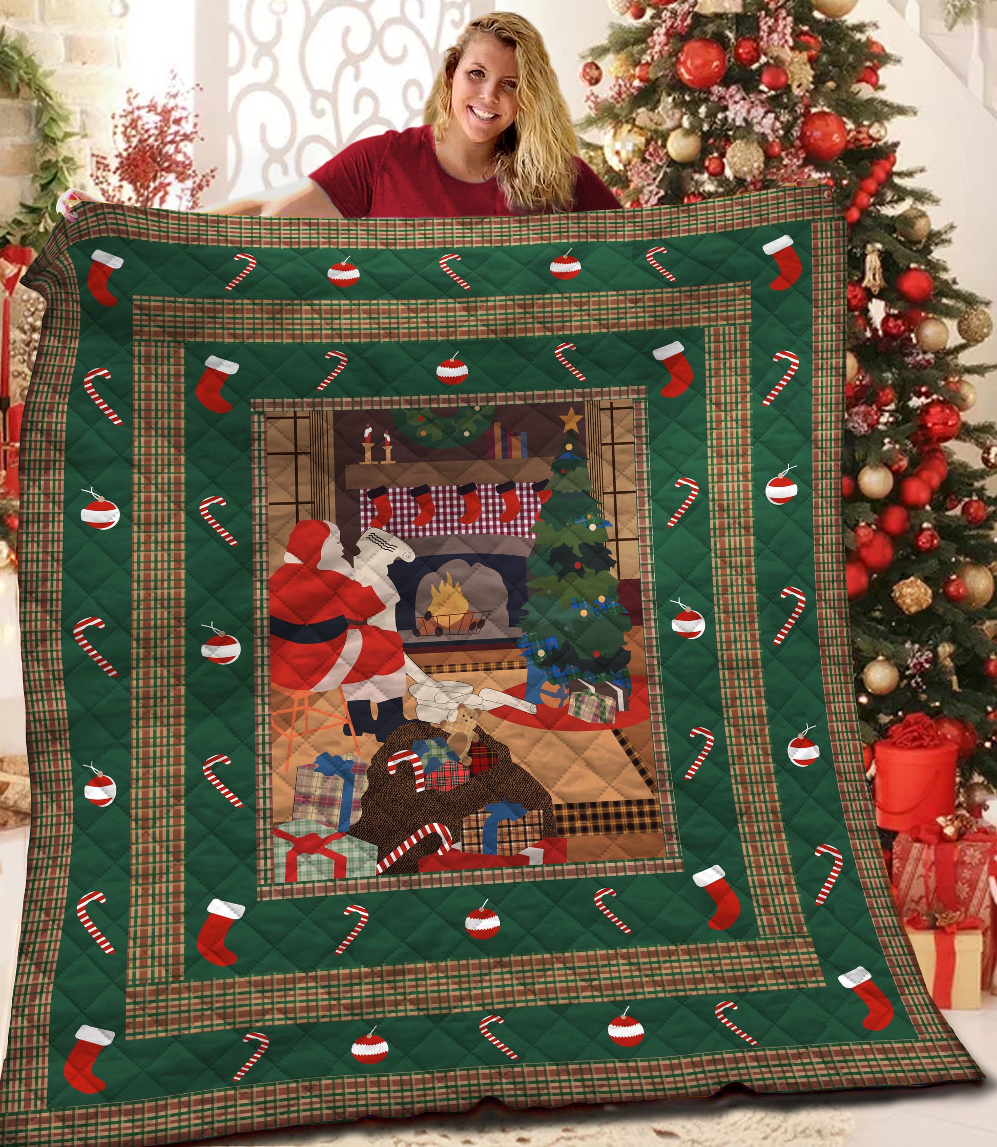 litzzy Christmas Fleece Blanket CCC19103755 Quilt Blanket   