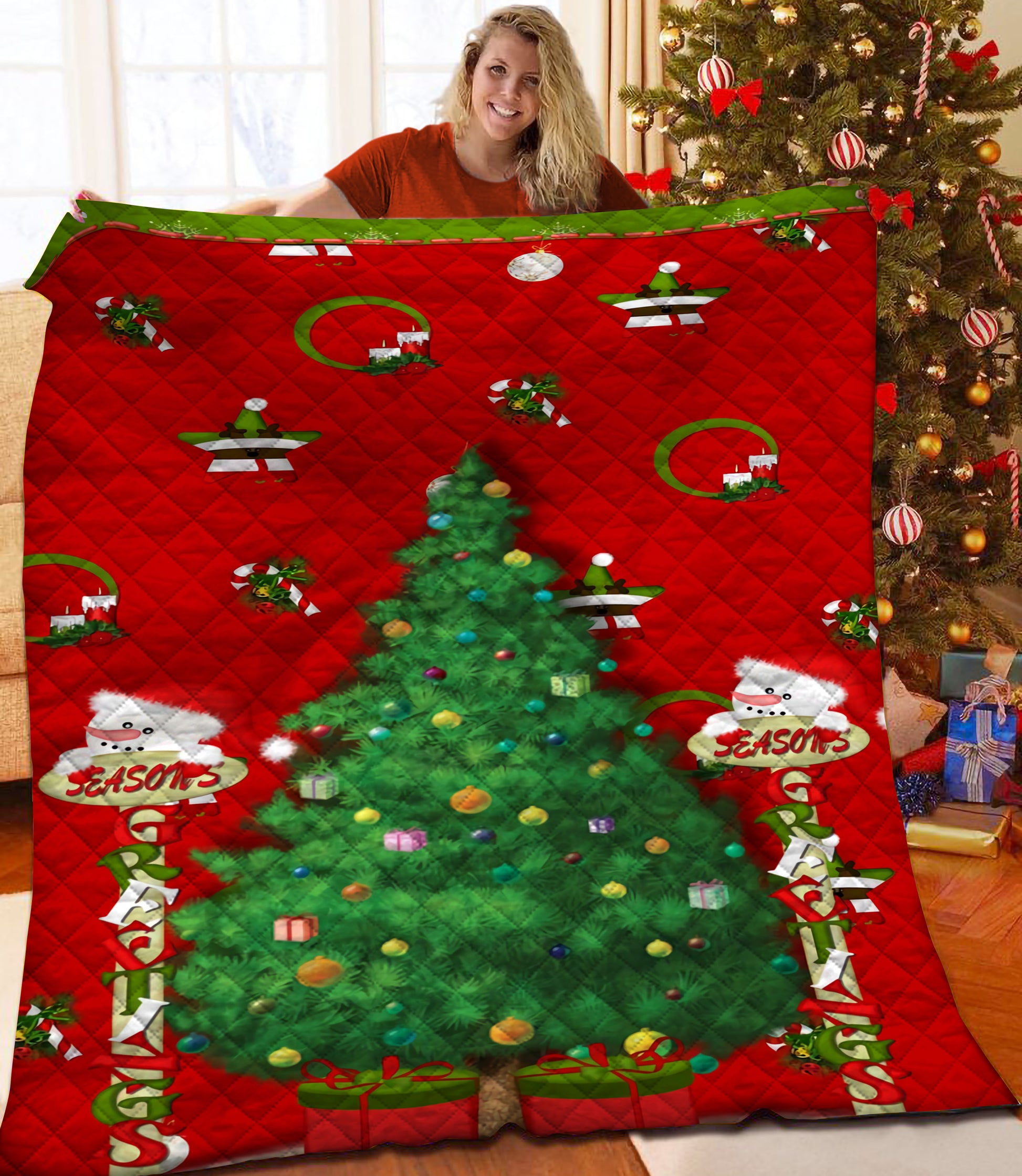 litzzy Christmas Fleece Blanket CCC25102315 Quilt Blanket   