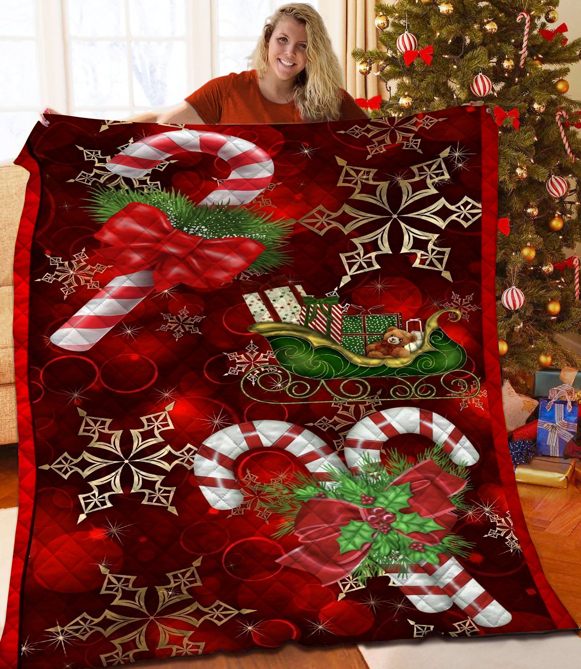 litzzy Christmas Fleece Blanket CCC25102318 Quilt Blanket   
