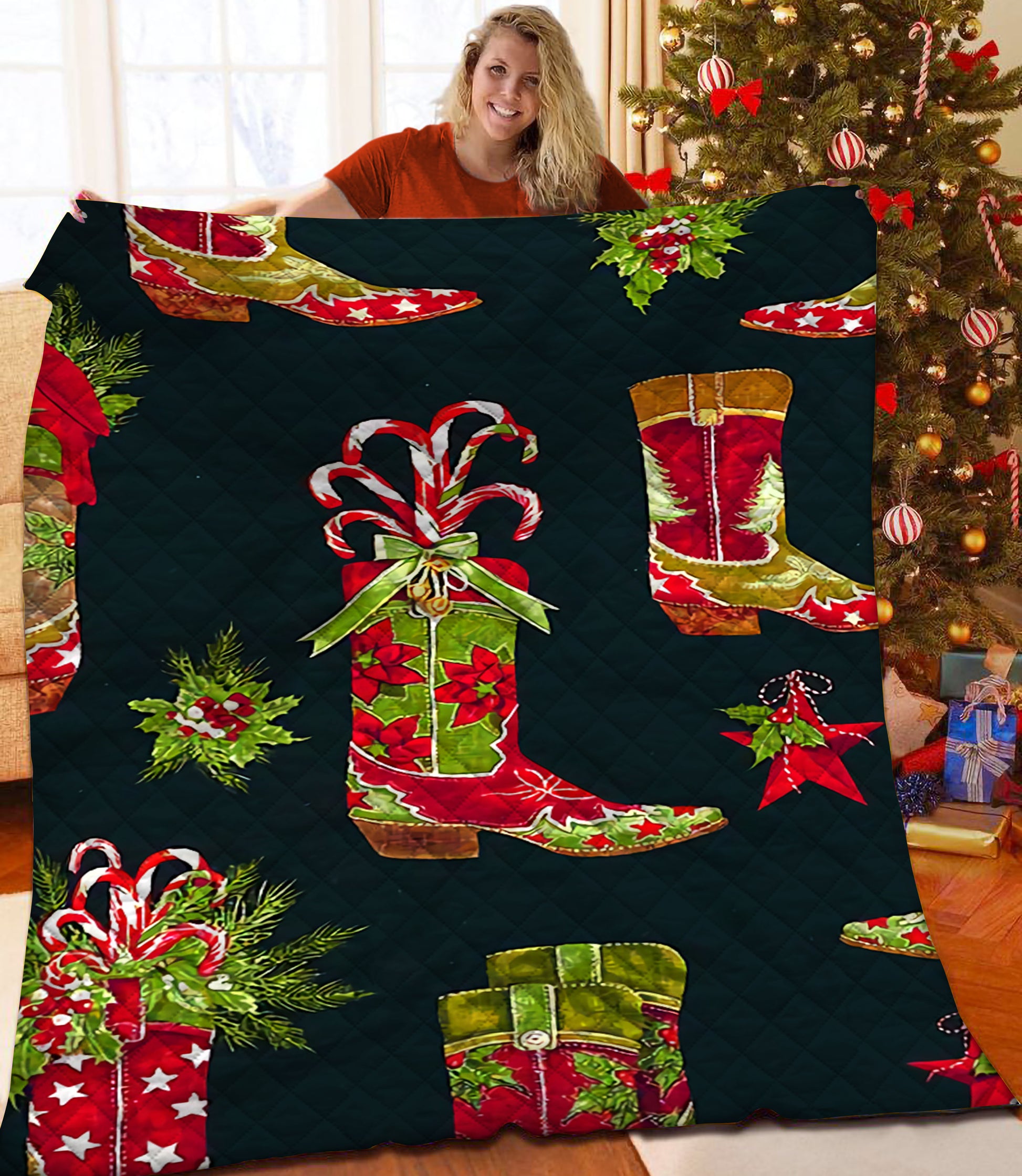 litzzy Christmas Fleece Blanket CCC25102320 Quilt Blanket   