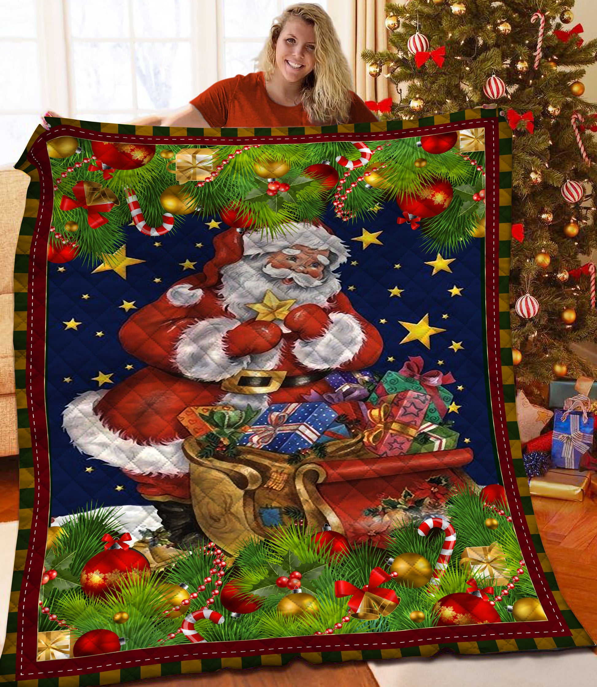 litzzy Christmas Fleece Blanket CCC25102321 Quilt Blanket   