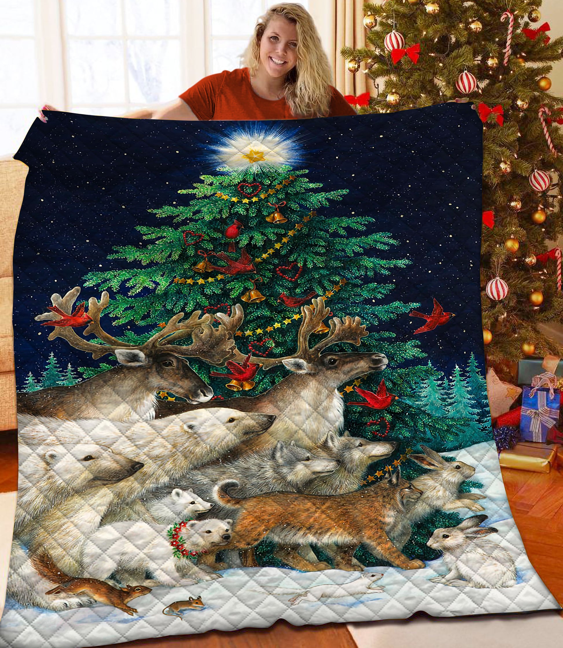 litzzy Christmas Fleece Blanket CCC25102325 Quilt Blanket   