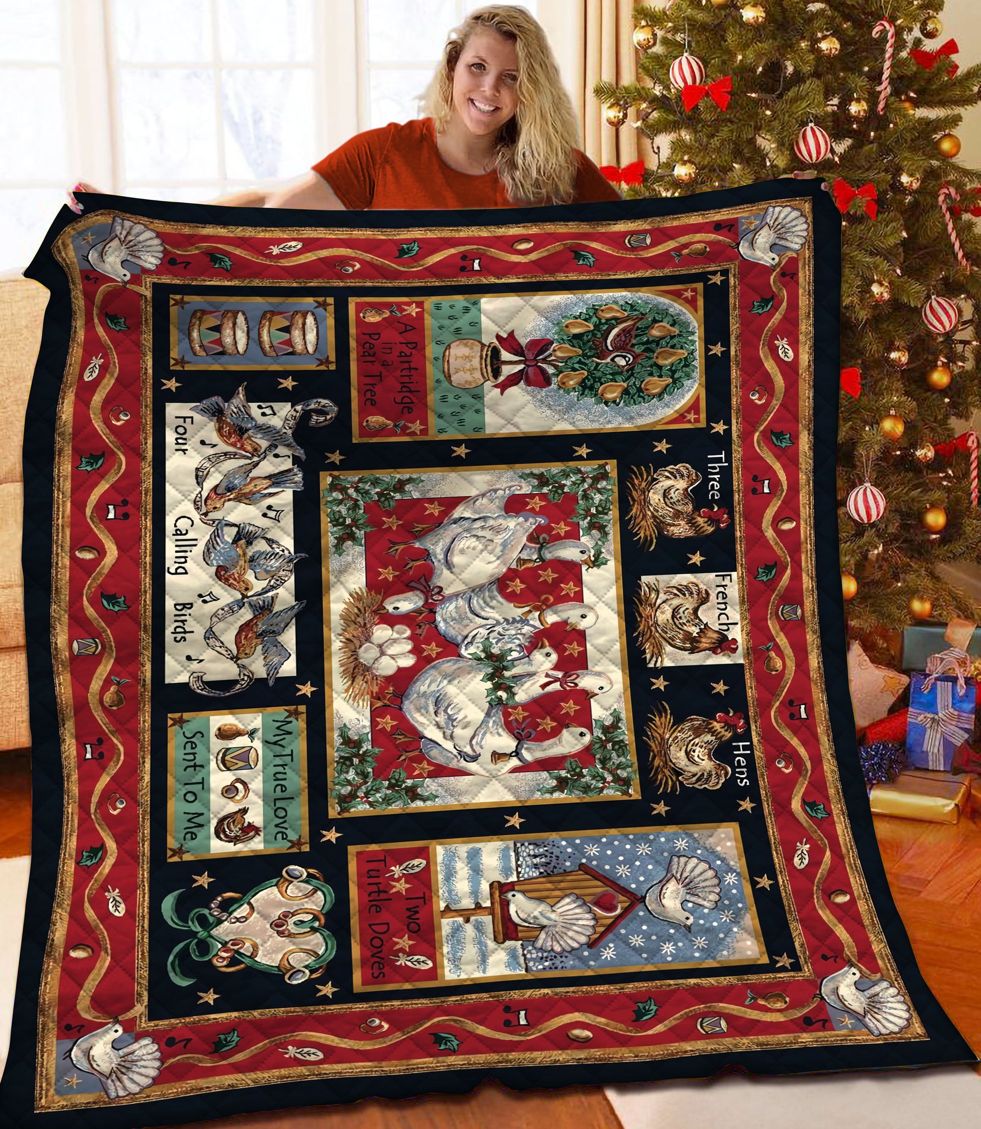 litzzy Christmas Fleece Blanket CCC25102326 Quilt Blanket   