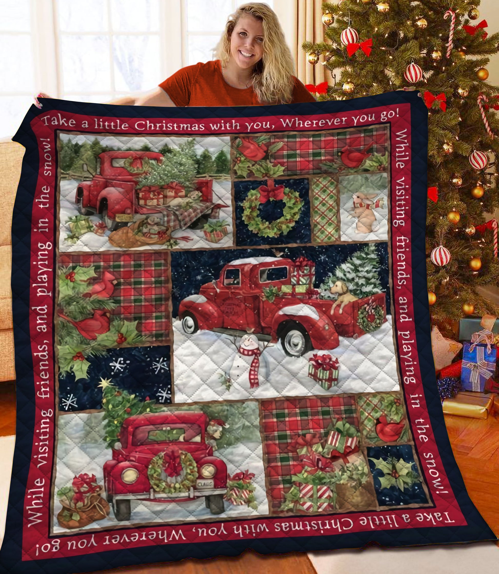 litzzy Christmas Fleece Blanket CCC25102329 Quilt Blanket   