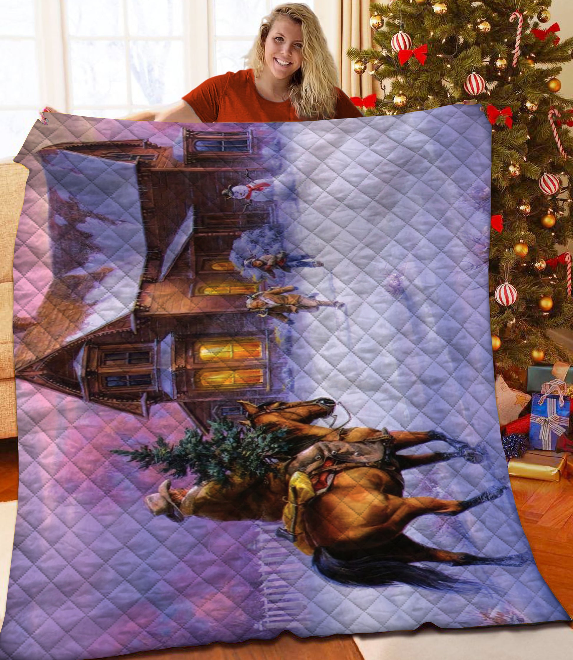 litzzy Christmas Fleece Blanket CCC25102330 Quilt Blanket   