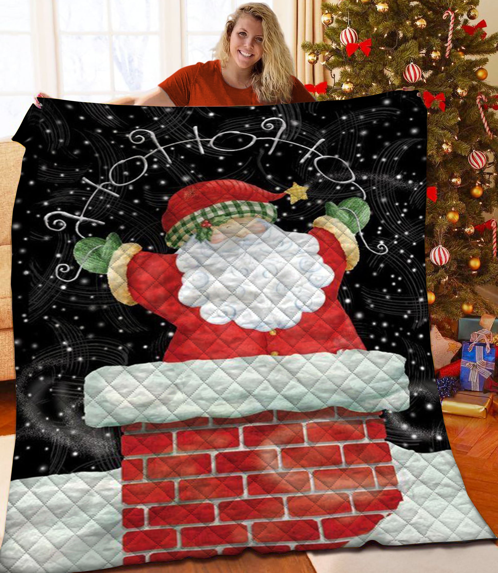 litzzy Christmas Fleece Blanket CCC25102333 Quilt Blanket   