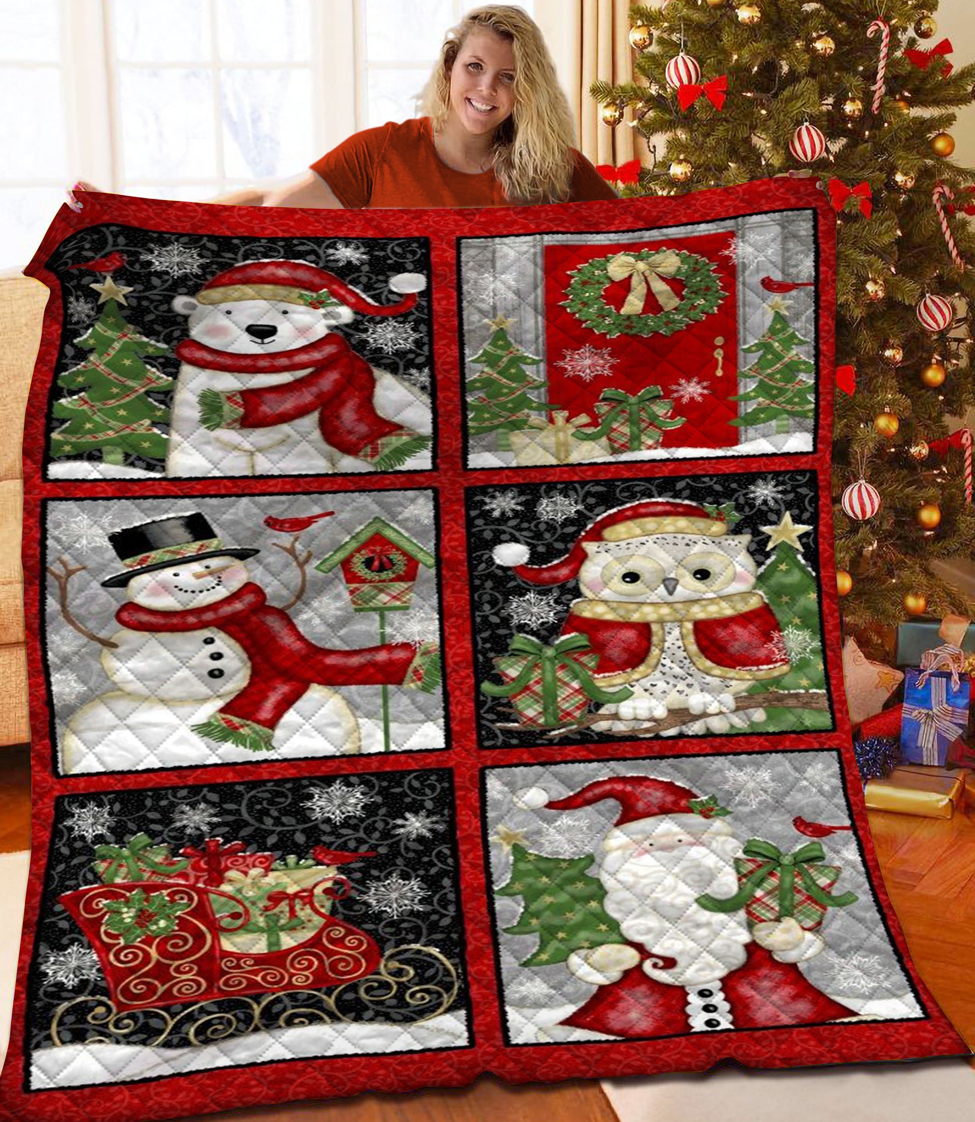 litzzy Christmas Fleece Blanket CCC25102335 Quilt Blanket   