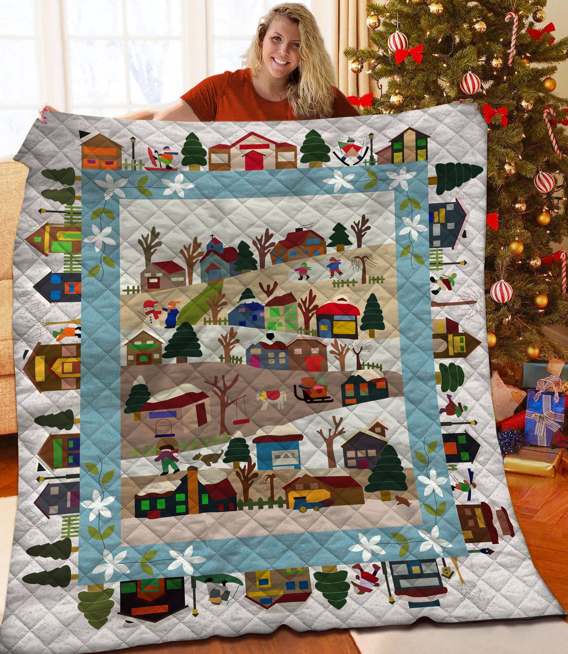 litzzy Christmas Fleece Blanket CCC25102337 Quilt Blanket   