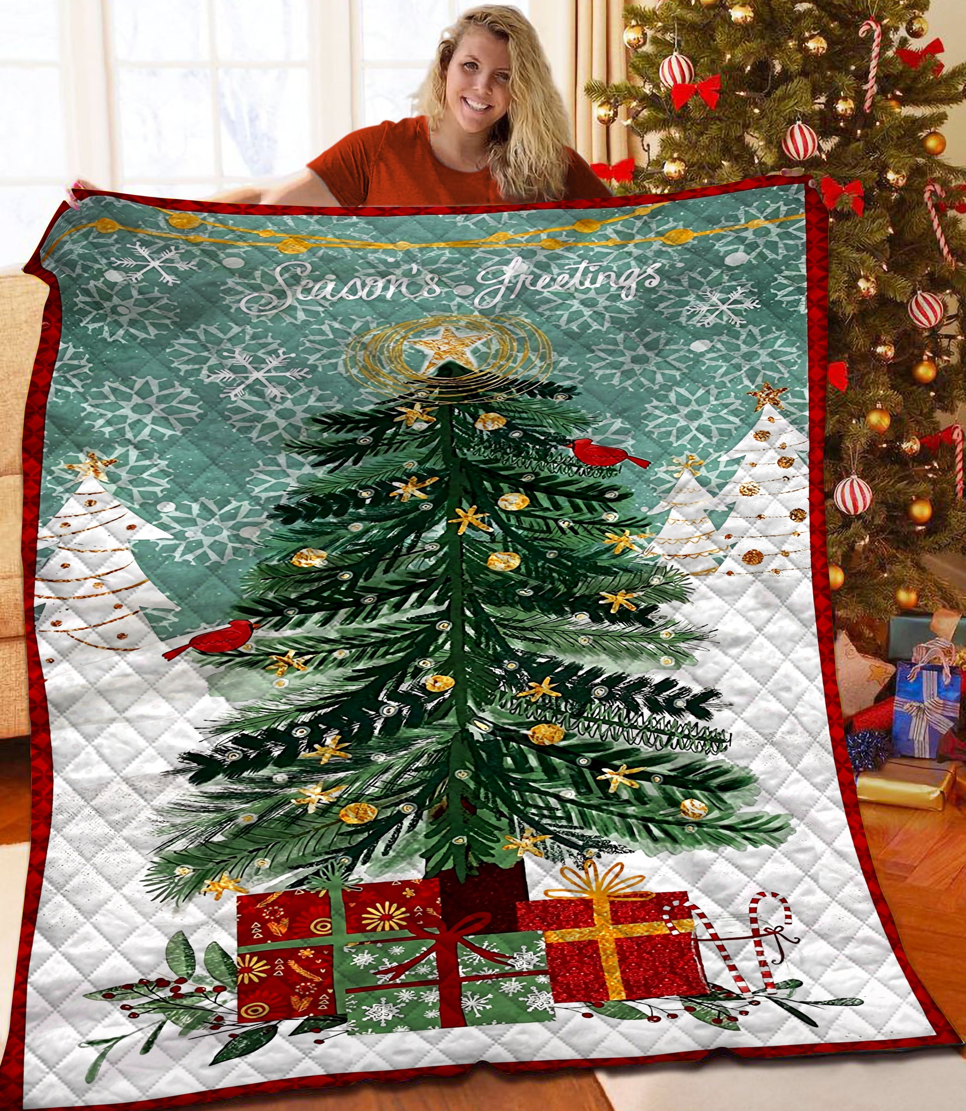 litzzy Christmas Fleece Blanket CCC25102340 Quilt Blanket   
