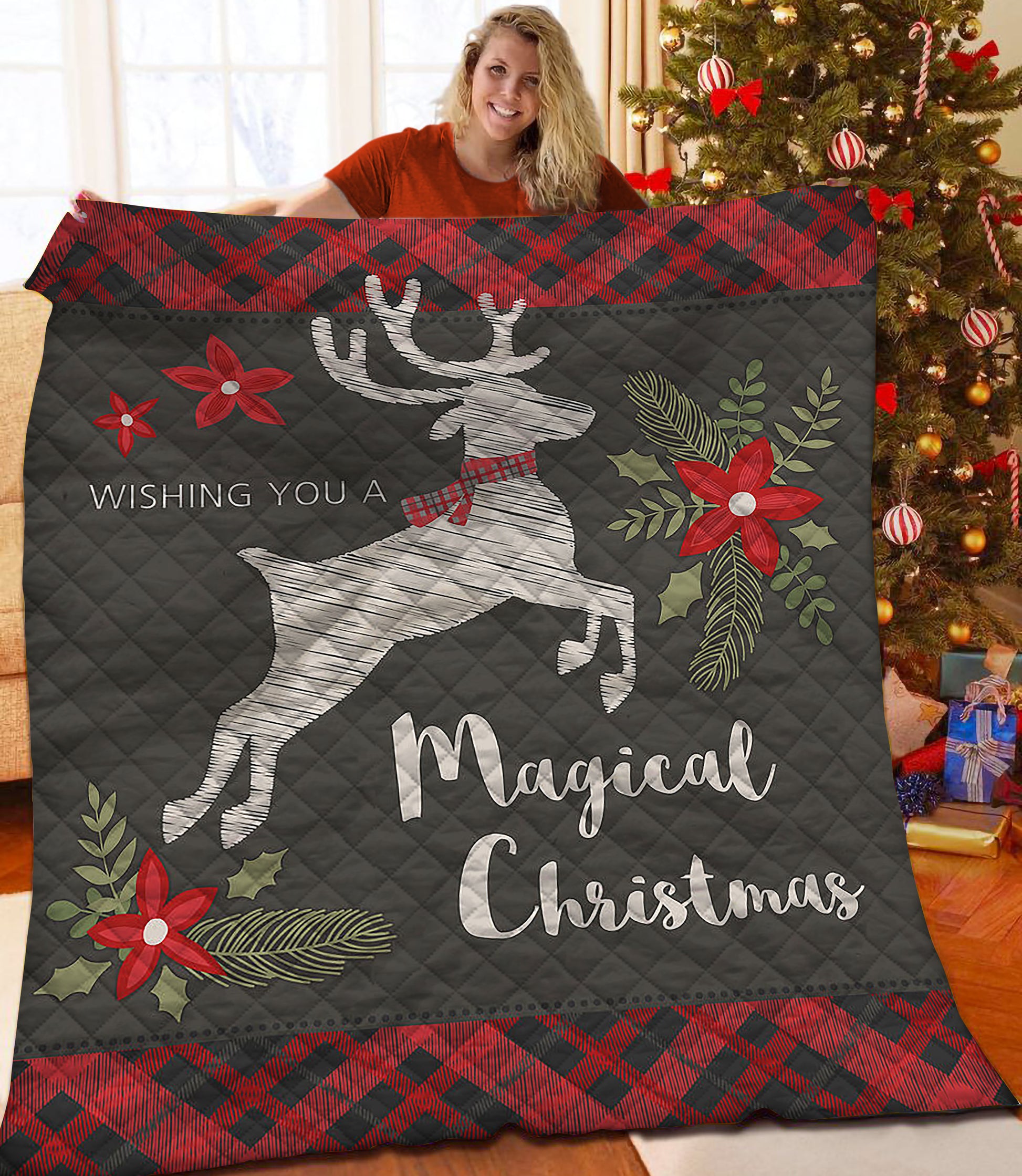 litzzy Christmas Fleece Blanket CCC25102348 Quilt Blanket   