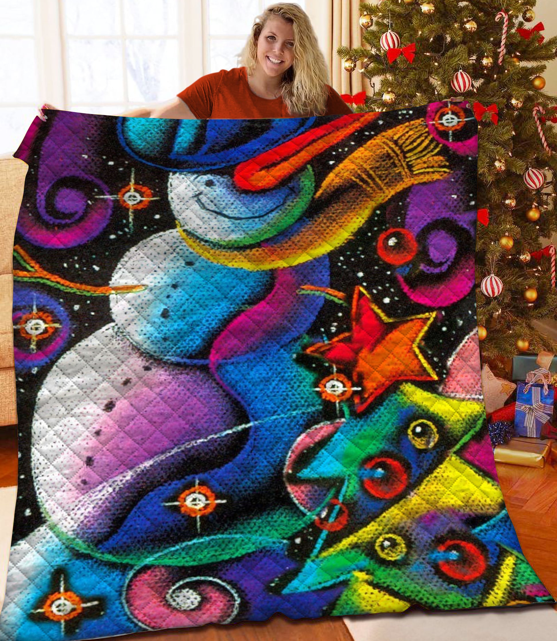 litzzy Christmas Fleece Blanket CCC25102349 Quilt Blanket   