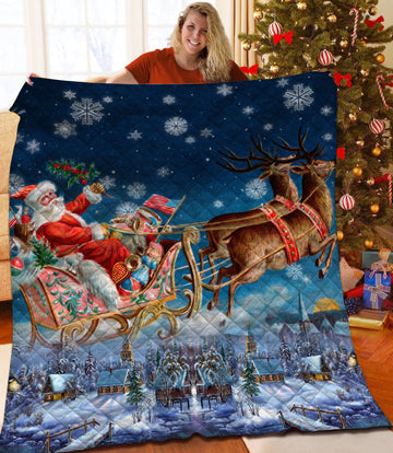 litzzy Christmas Fleece Blanket CCC25102350 Quilt Blanket   