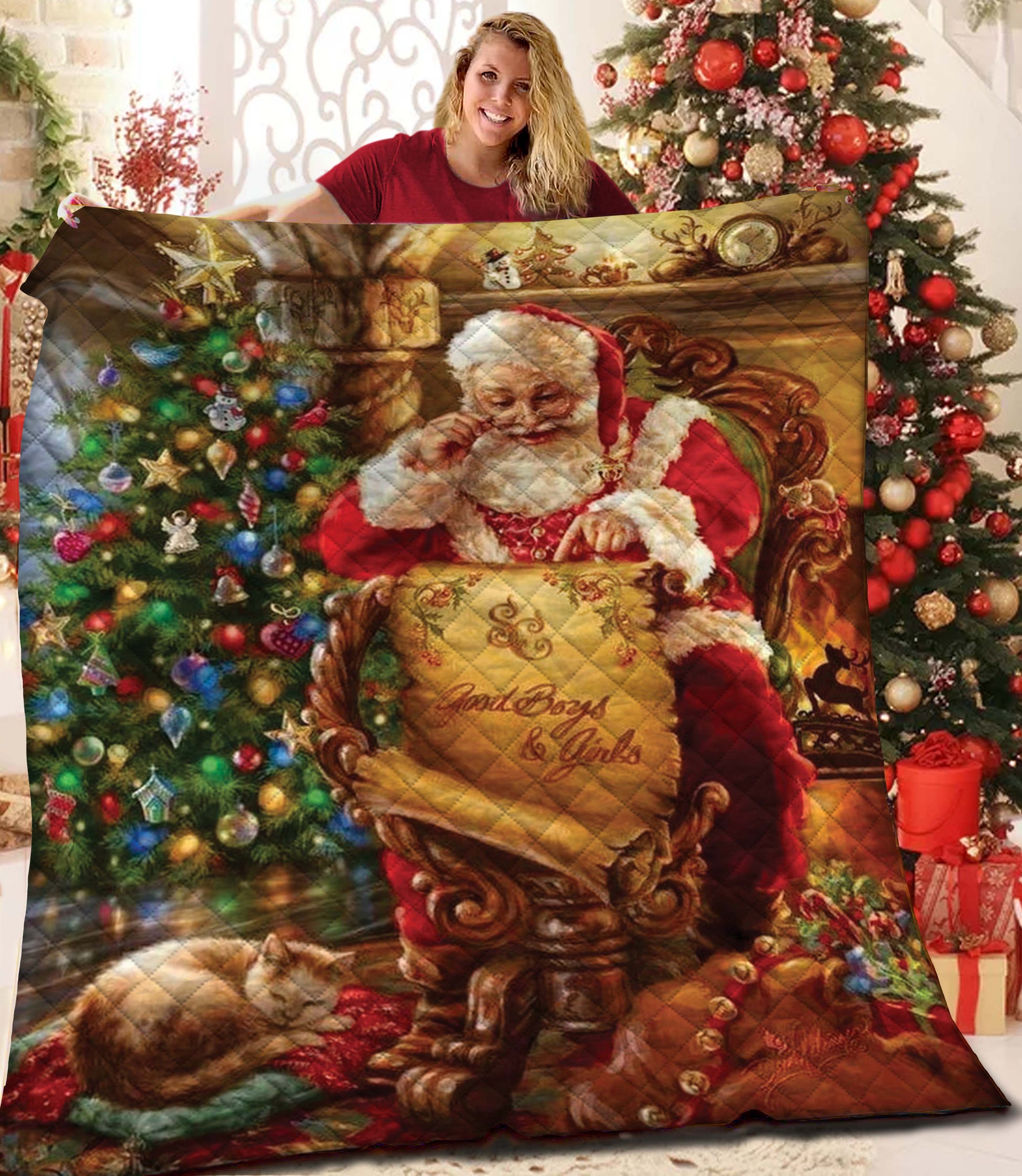 litzzy Christmas Fleece Blanket CCC2610220 Quilt Blanket   