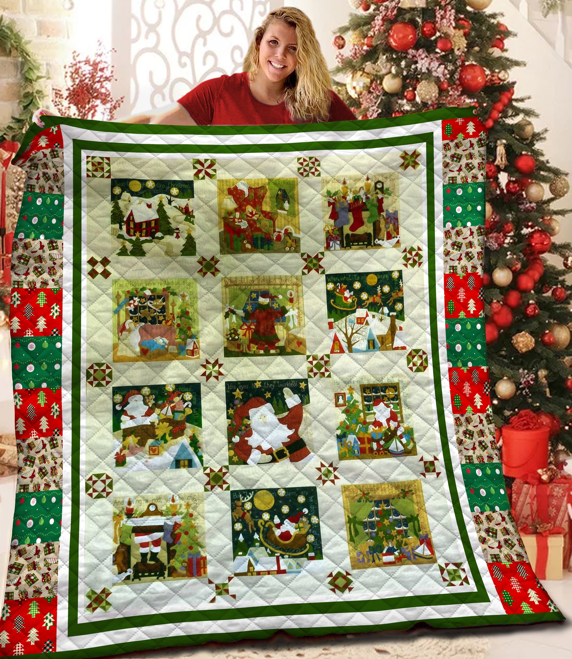 litzzy Christmas Fleece Blanket LML221005 Quilt Blanket   