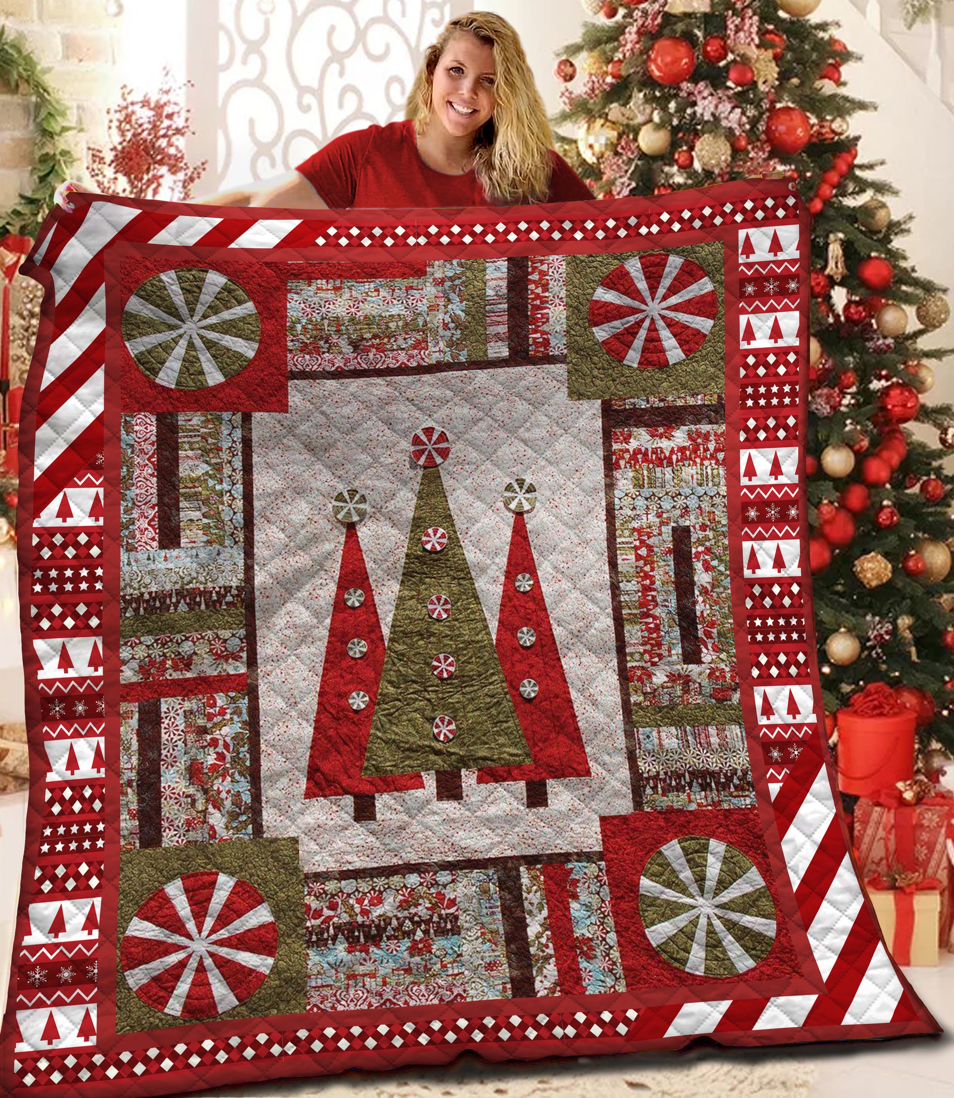 litzzy Christmas Fleece Blanket LML221006 Quilt Blanket   