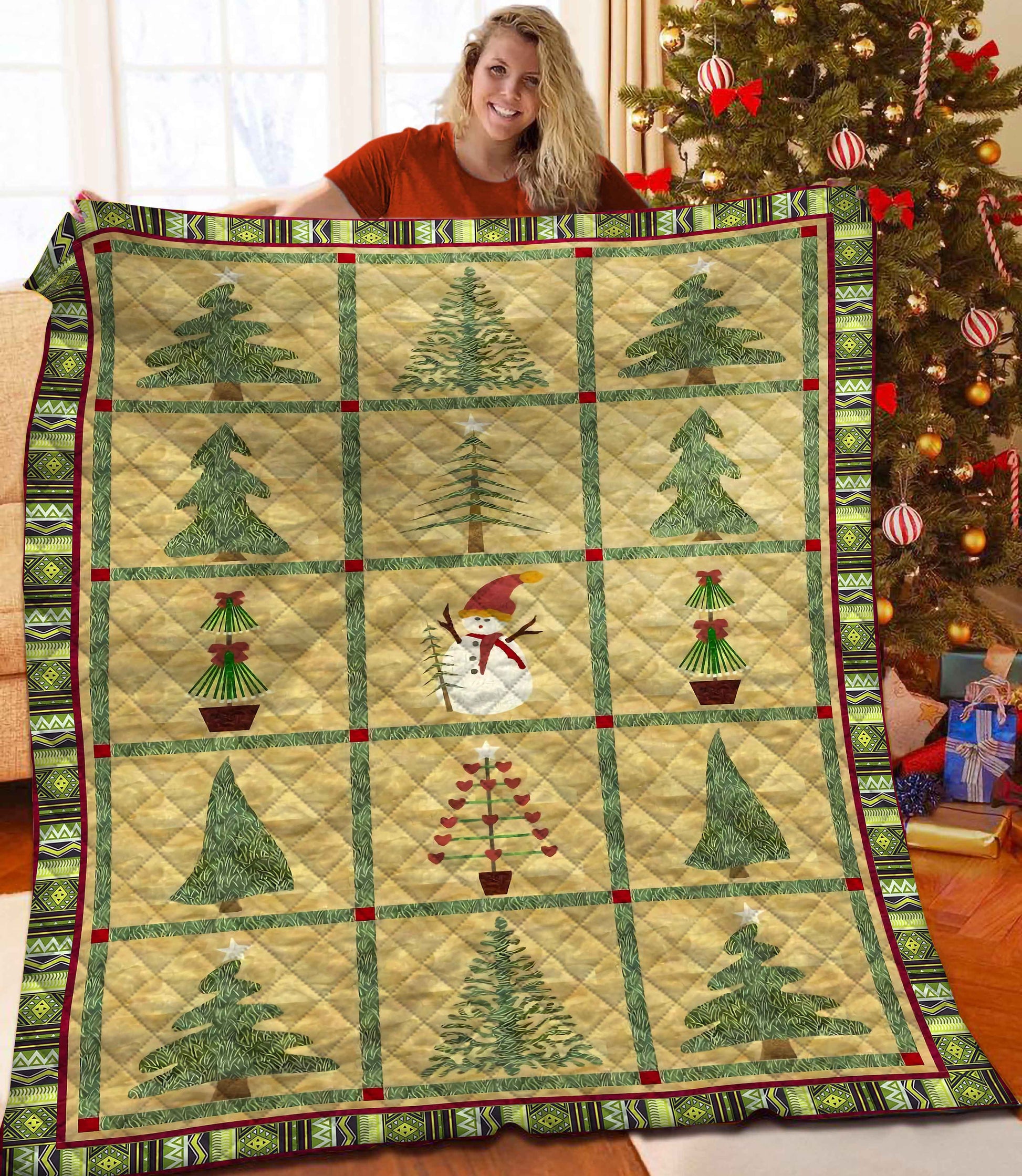 litzzy Christmas Fleece Blanket LML261002TD Quilt Blanket   