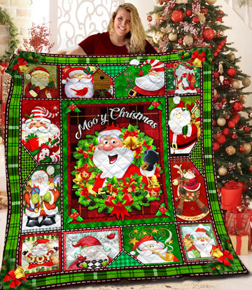 litzzy Christmas Santa BBB2310201MH Fleece Blanket Quilt Blanket   