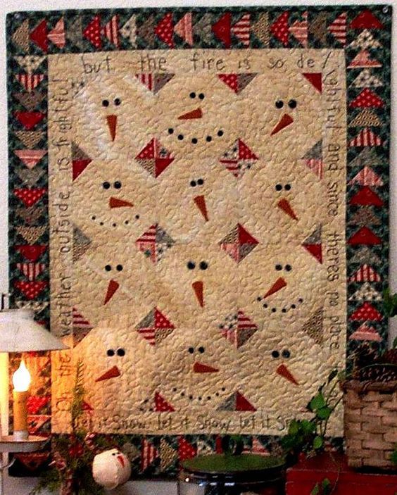 litzzy Christmas Snowman CLA11110463Q Fleece Blanket Quilt Blanket   