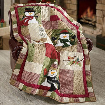 litzzy Christmas Snowman CLM0910049 Fleece Blanket Quilt Blanket   