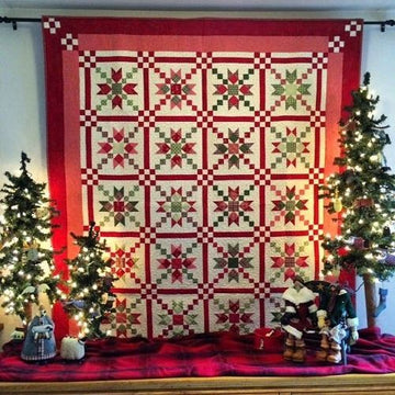 litzzy Christmas Star CLA2110141Q Fleece Blanket Quilt Blanket   