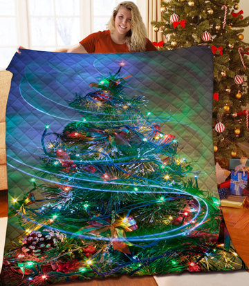 litzzy Christmas Tree Fleece Blanket CCC25105038 Quilt Blanket   